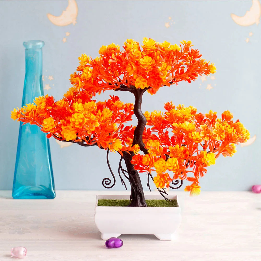 Artificial Plants Decoration Potted Bonsai Small Tree Pot Fake Plant Potted Zen Garden Ornaments Table Home Room Decoration