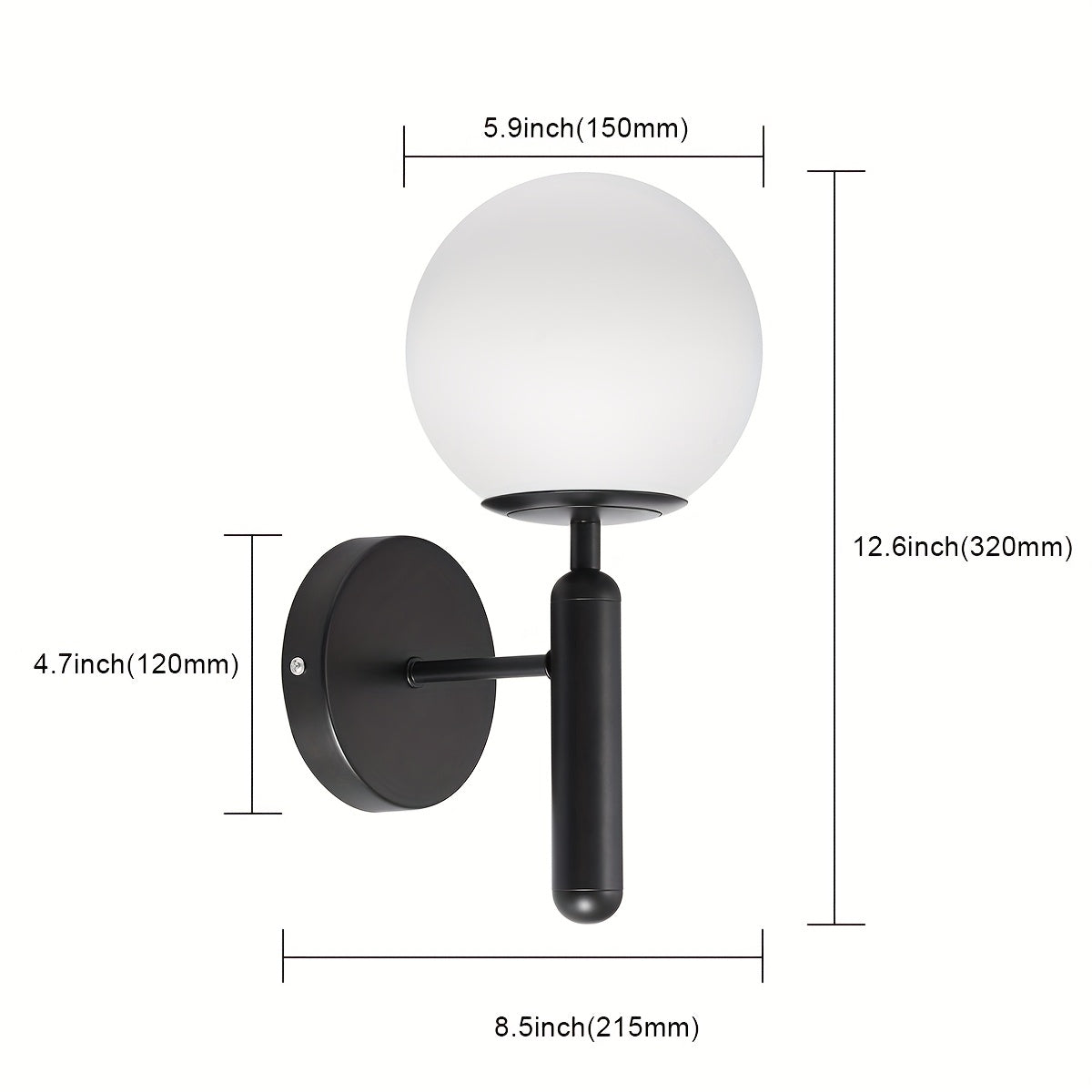 Glass Globe Wall Sconce – G9 – Polished Metal – Hard-Wired Light