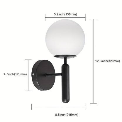 Glass Globe Wall Sconce – G9 – Polished Metal – Hard-Wired Light