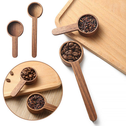 Wooden Coffee Scoop – Walnut &amp; Beech Wood – Minimalist Design