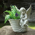 31CM European Courtyard Decor Angel Flowerpot Garden Landscape Decoration Statues Resin Decorative Garden Angels Figurines Decor
