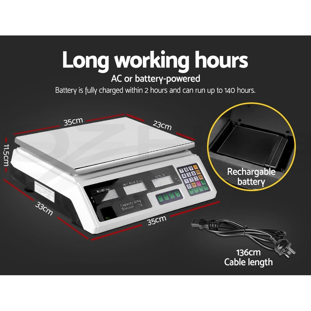 Emajin 40KG Digital Kitchen Scale Electronic Weighing Shop Market Commercial LCD