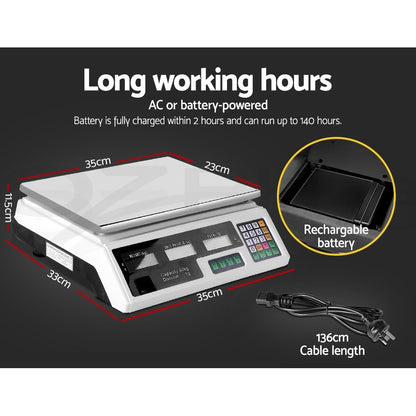 Emajin 40KG Digital Kitchen Scale Electronic Weighing Shop Market Commercial LCD