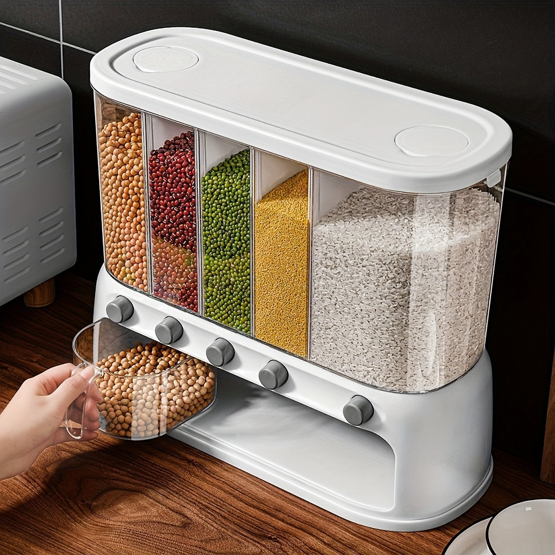 Multi-Compartment Grain Storage Container – Airtight – 5 Compartments