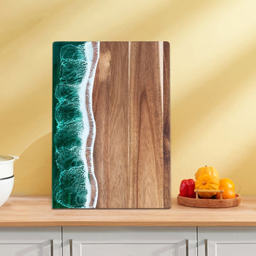 Resin Wave Cutting Board – Acacia Wood – Serving & Chopping Board