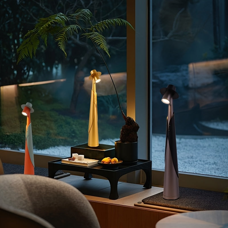 Rechargeable LED Desk Lamp – Touch Control – Adjustable – Hat Design