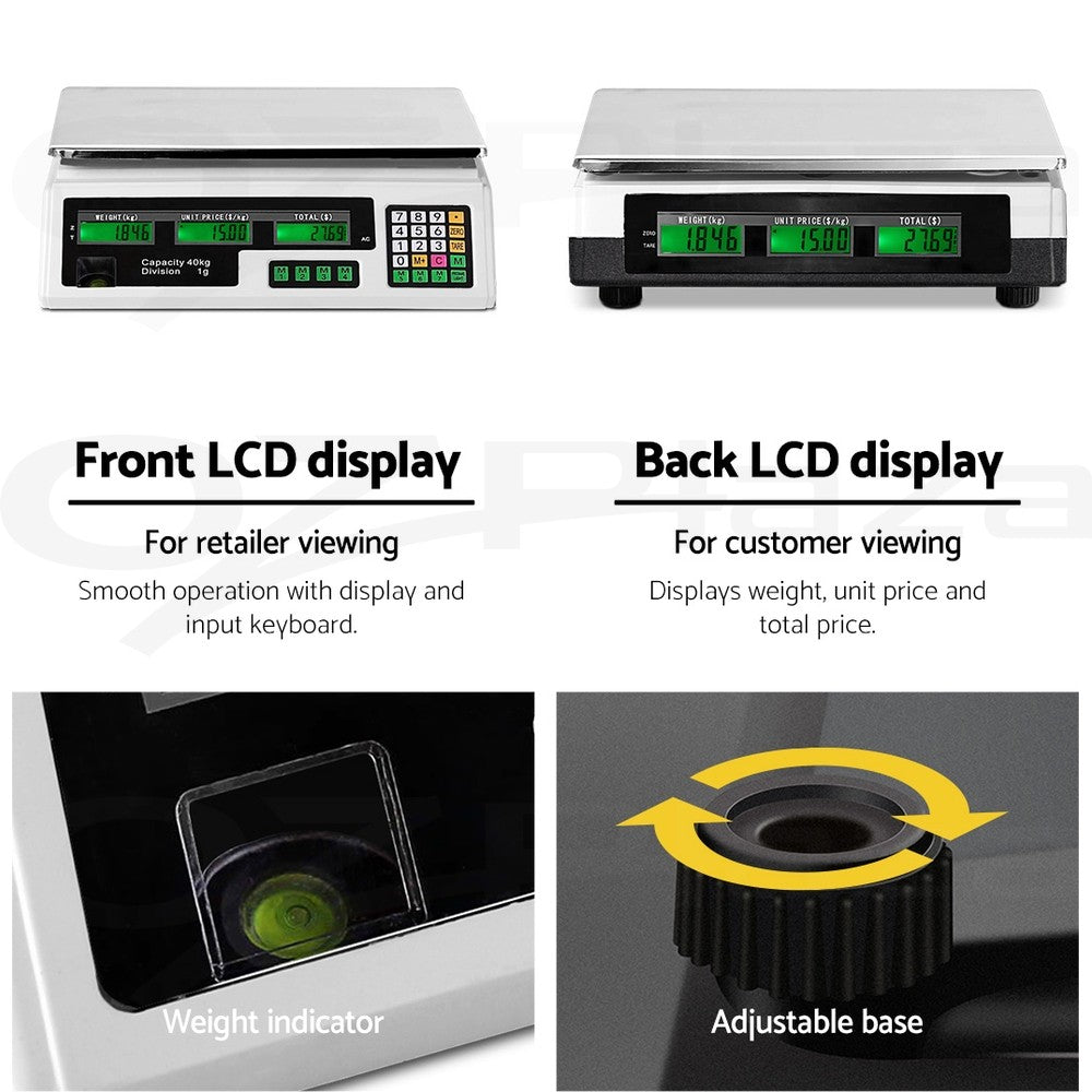 Emajin 40KG Digital Kitchen Scale Electronic Weighing Shop Market Commercial LCD