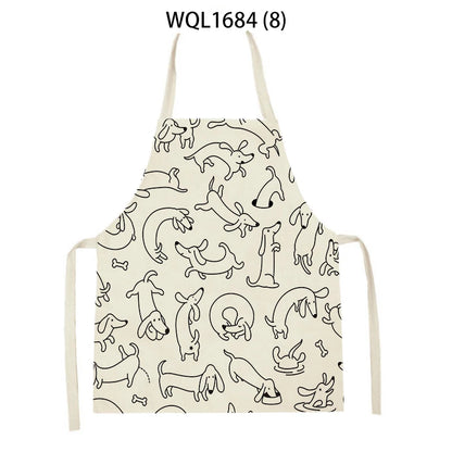 1Pcs Kitchen Apron Dachshund Animal Printed Sleeveless Cute Dachshund Aprons for Men Women Home Cleaning Tools 55*68Cm Tablier