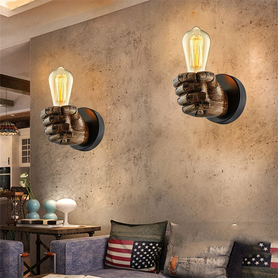 Hand Wall Sconce – Resin – E26 – Industrial Wall Light