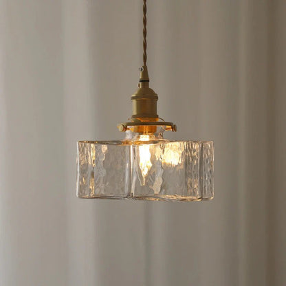 retro ribbed glass pendant light