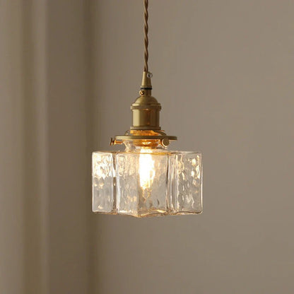 retro ribbed glass pendant light