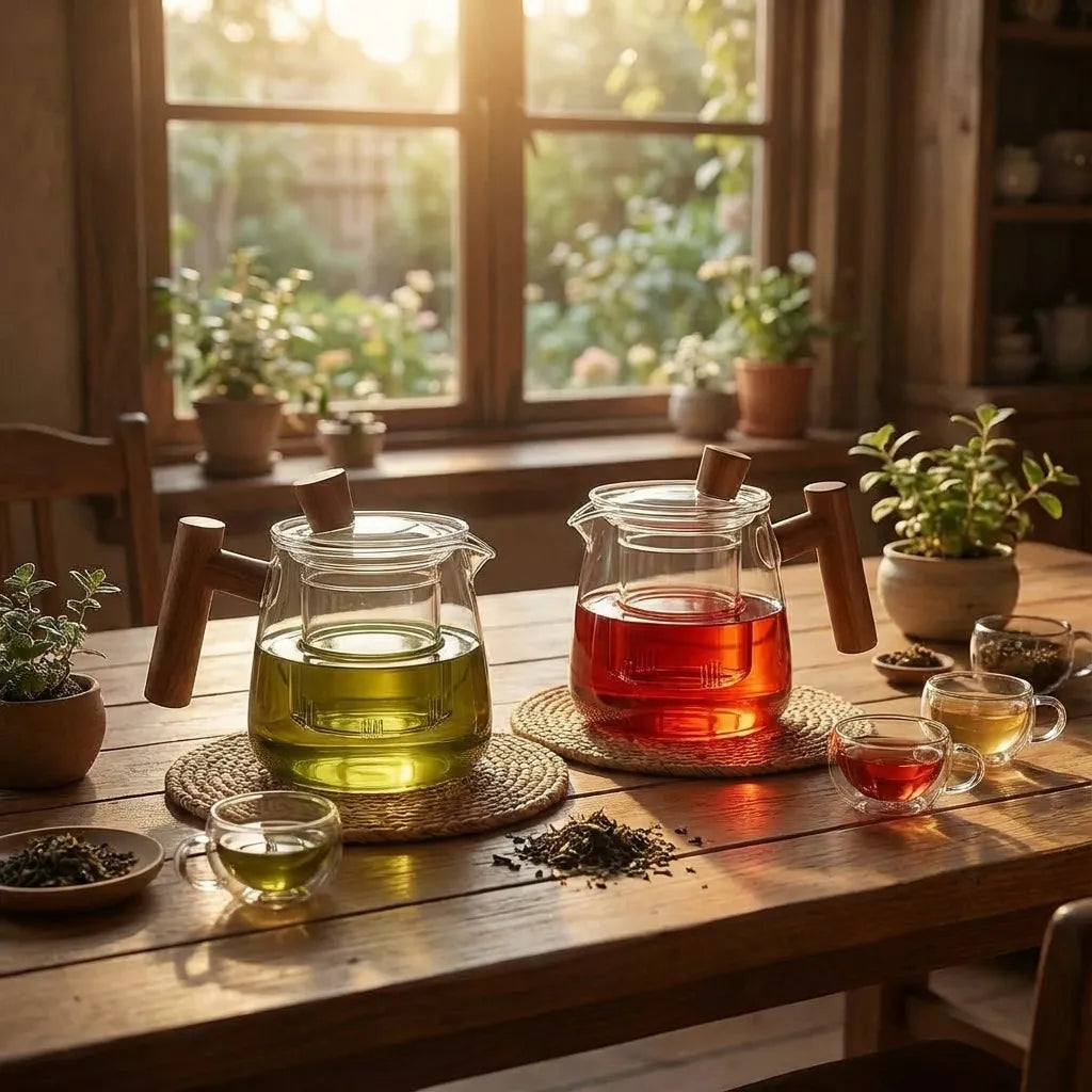 Glass Teapot – Borosilicate Glass – Wooden Handle