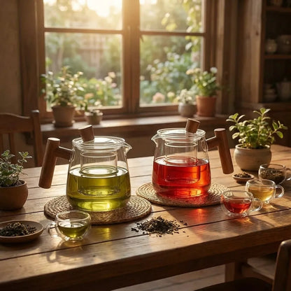 Glass Teapot – Borosilicate Glass – Wooden Handle