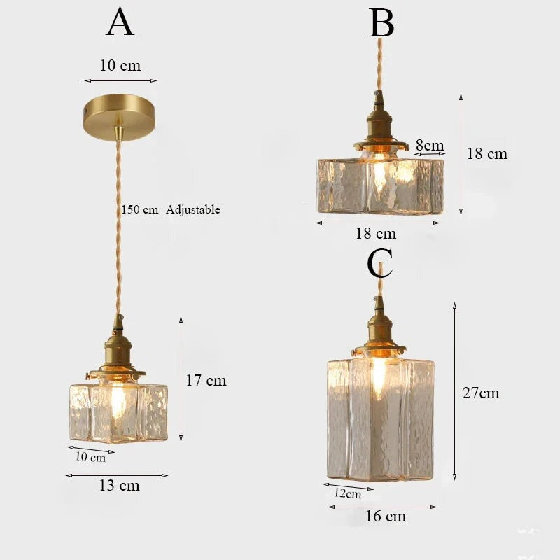 retro ribbed glass pendant light