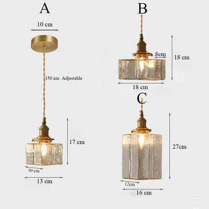 retro ribbed glass pendant light