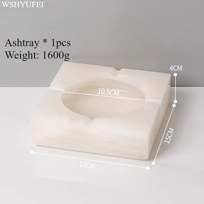 White Jade Stone Bathroom Accessory Set