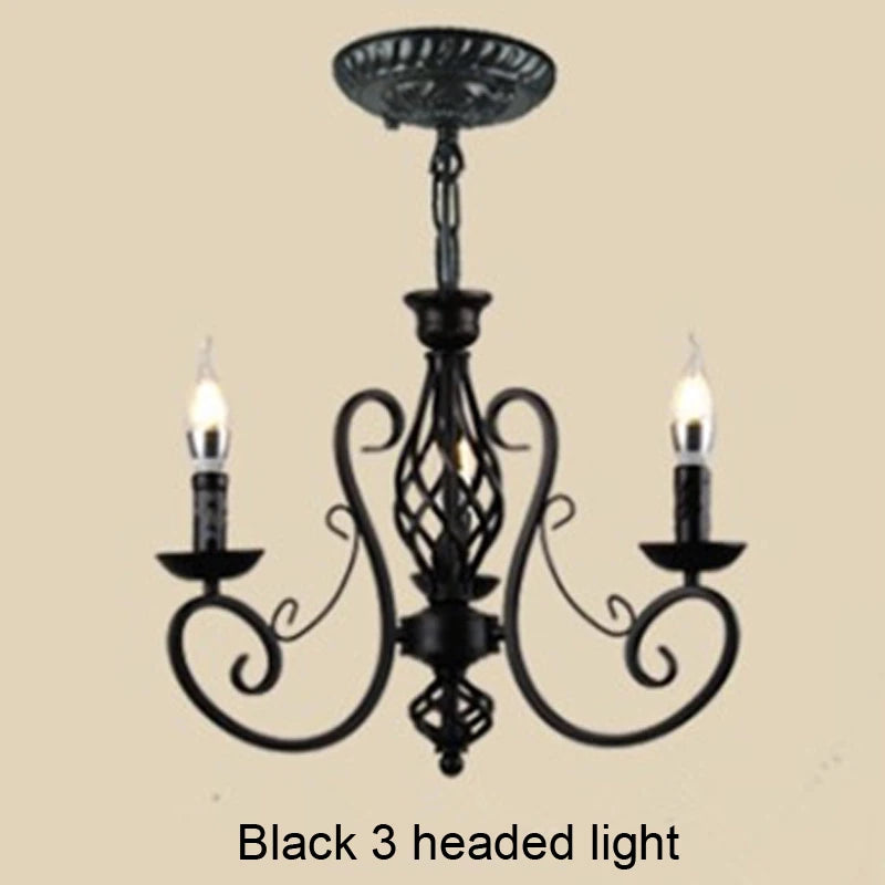 Classic LED Chandelier Light 6 8 Arms Hanging Chain Black Blue Bronze Iron Chandelier Light LED