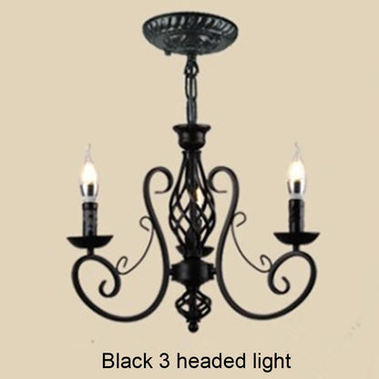 Classic LED Chandelier Light 6 8 Arms Hanging Chain Black Blue Bronze Iron Chandelier Light LED