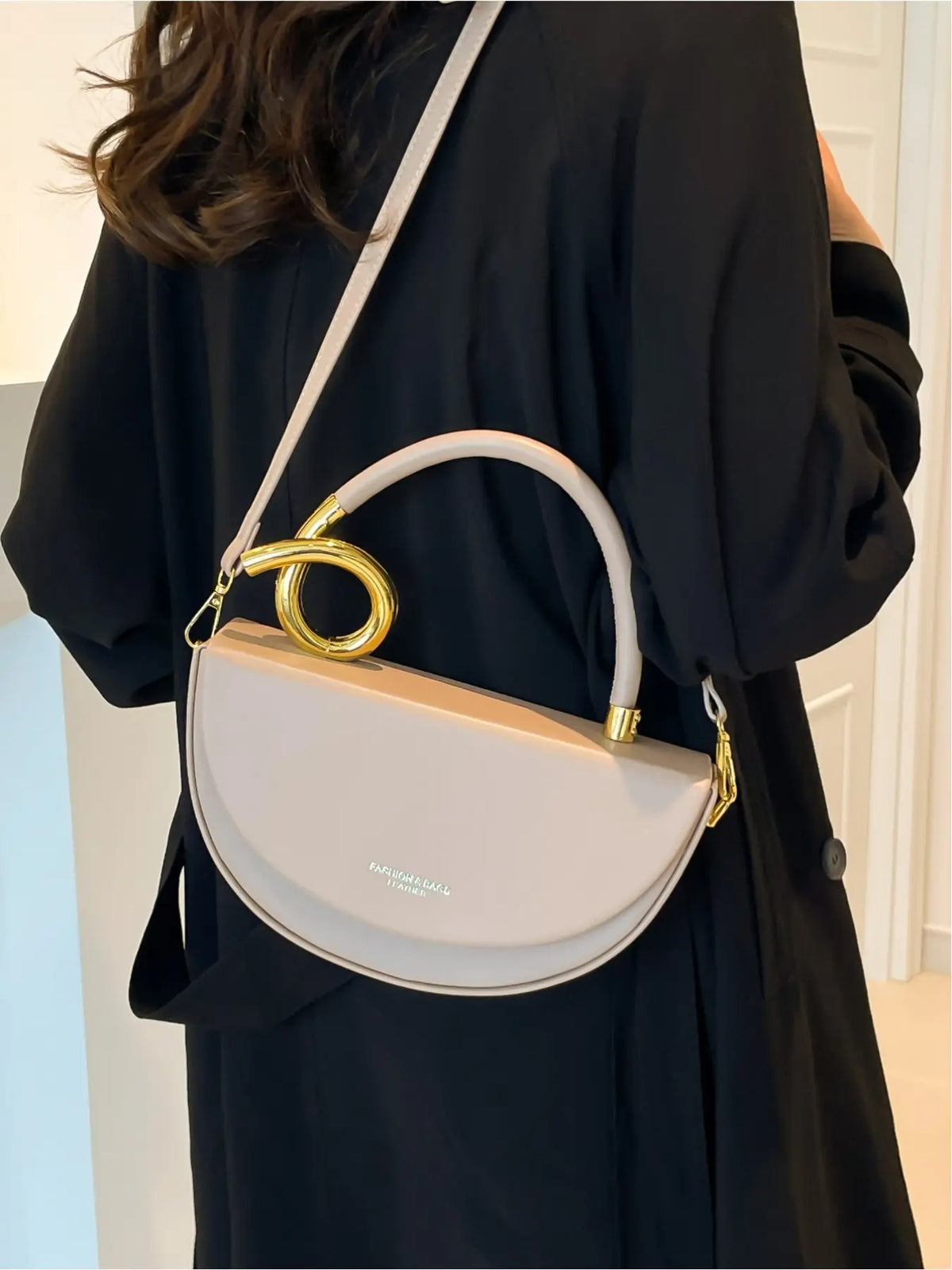 Exquisite Box Bag, Elegant Minimalist Handbag, Rope-Shaped Handle, Half-Moon Shape, Simple Commuting, Party, Chic Crossbody Purse, Fashion Crossbody Handbag, Shoulder and Crossbody Bag, Crossbody Shoulder Purses