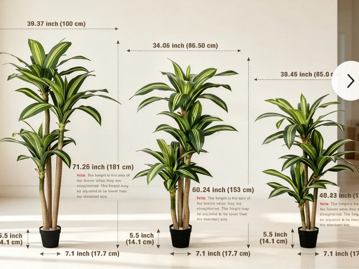 4/5/6FT Artificial Dracaena Tree (No Pot) - High Realism, Fade-Resistant, Natural Gradient Artificial Plant for Home Decor, Busy Lifestyles, Indoor/Outdoor Low-Maintenance Home Supplies Trending