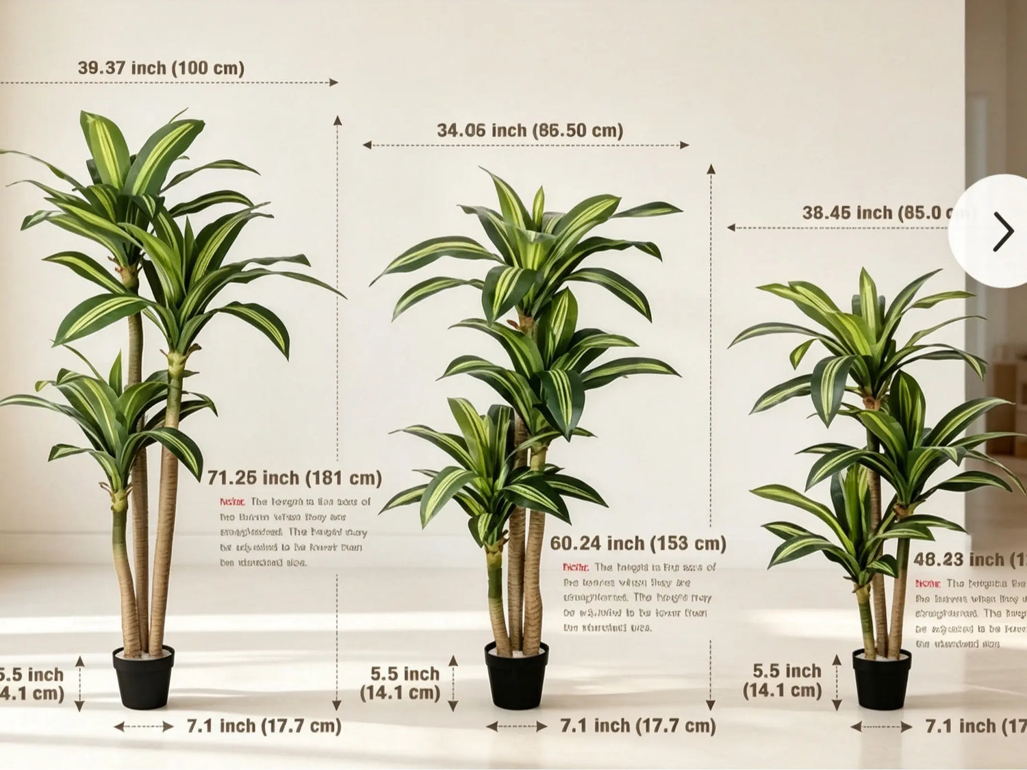 4/5/6FT Artificial Dracaena Tree (No Pot) - High Realism, Fade-Resistant, Natural Gradient Artificial Plant for Home Decor, Busy Lifestyles, Indoor/Outdoor Low-Maintenance Home Supplies Trending