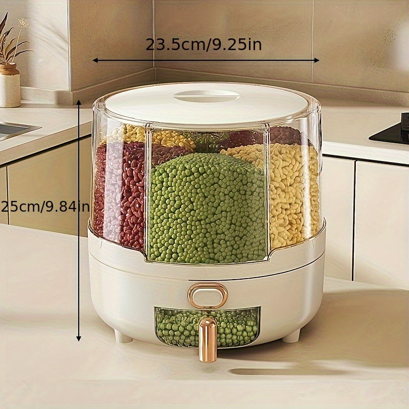 Rotating Food Storage Container – Airtight – 360° – Grain Dispenser