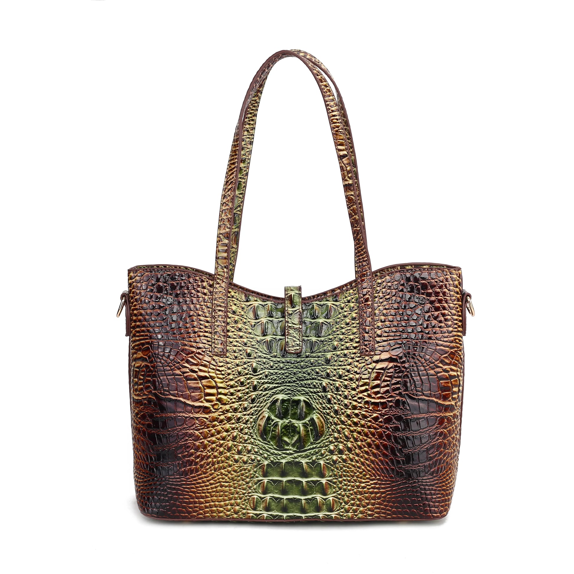 Women'S 3-Piece Vintage Crocodile Print Handbag Set - Spacious Top Handle Satchel, Business Clutch & Coin Purse for Everyday Use, Christmas & Mother'S Day Gifts, Handbags for Women, Top Handle Crossbody, Versatile Use