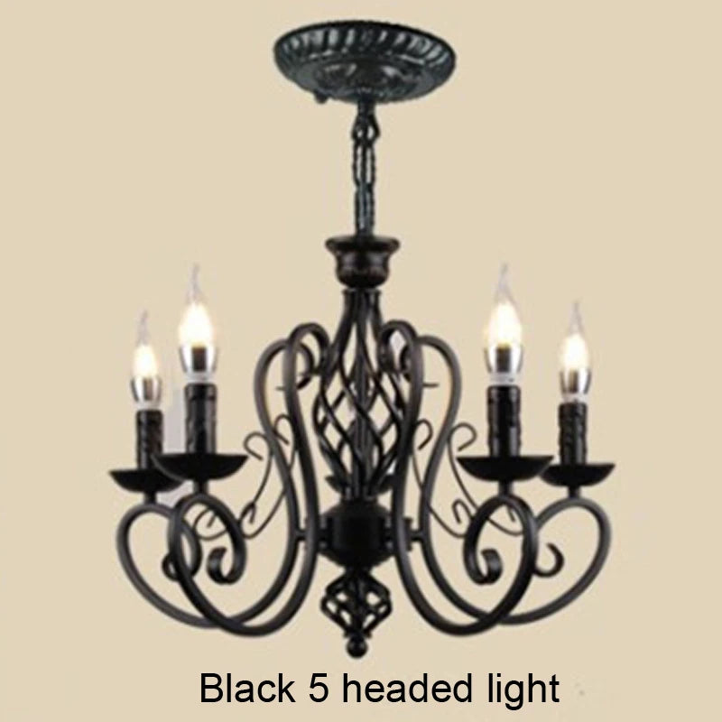 Classic LED Chandelier Light 6 8 Arms Hanging Chain Black Blue Bronze Iron Chandelier Light LED