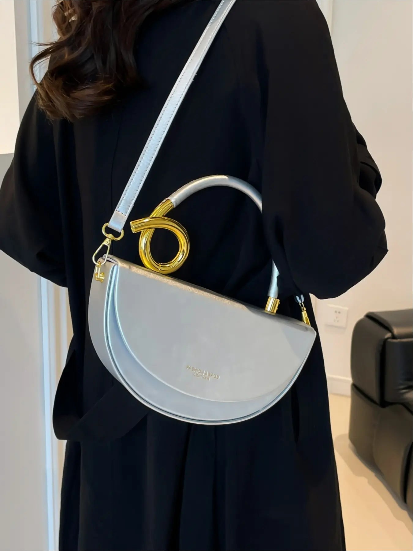 Exquisite Box Bag, Elegant Minimalist Handbag, Rope-Shaped Handle, Half-Moon Shape, Simple Commuting, Party, Chic Crossbody Purse, Fashion Crossbody Handbag, Shoulder and Crossbody Bag, Crossbody Shoulder Purses