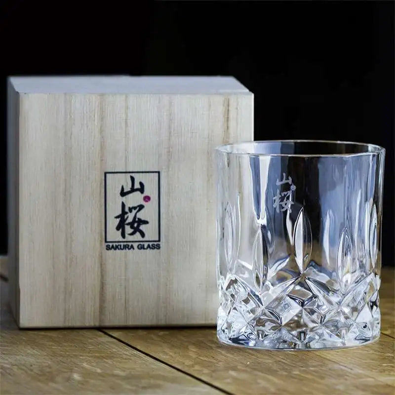 Japanese Whisky Glass Sakura Design Heat Resistant 