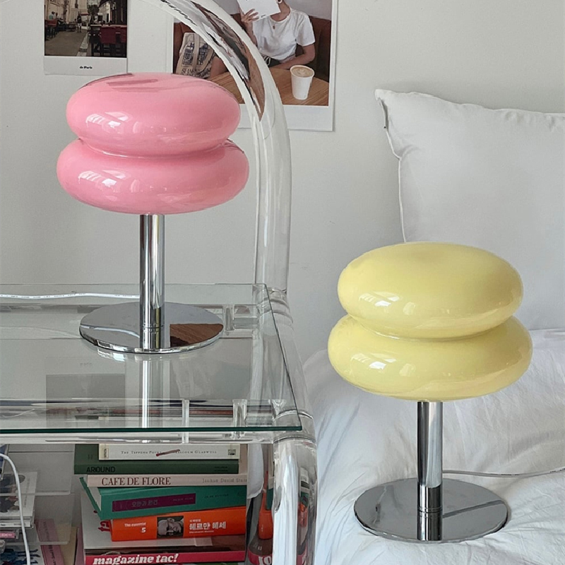 Glass Table Lamp – LED – Chrome Base – Modern Retro Design