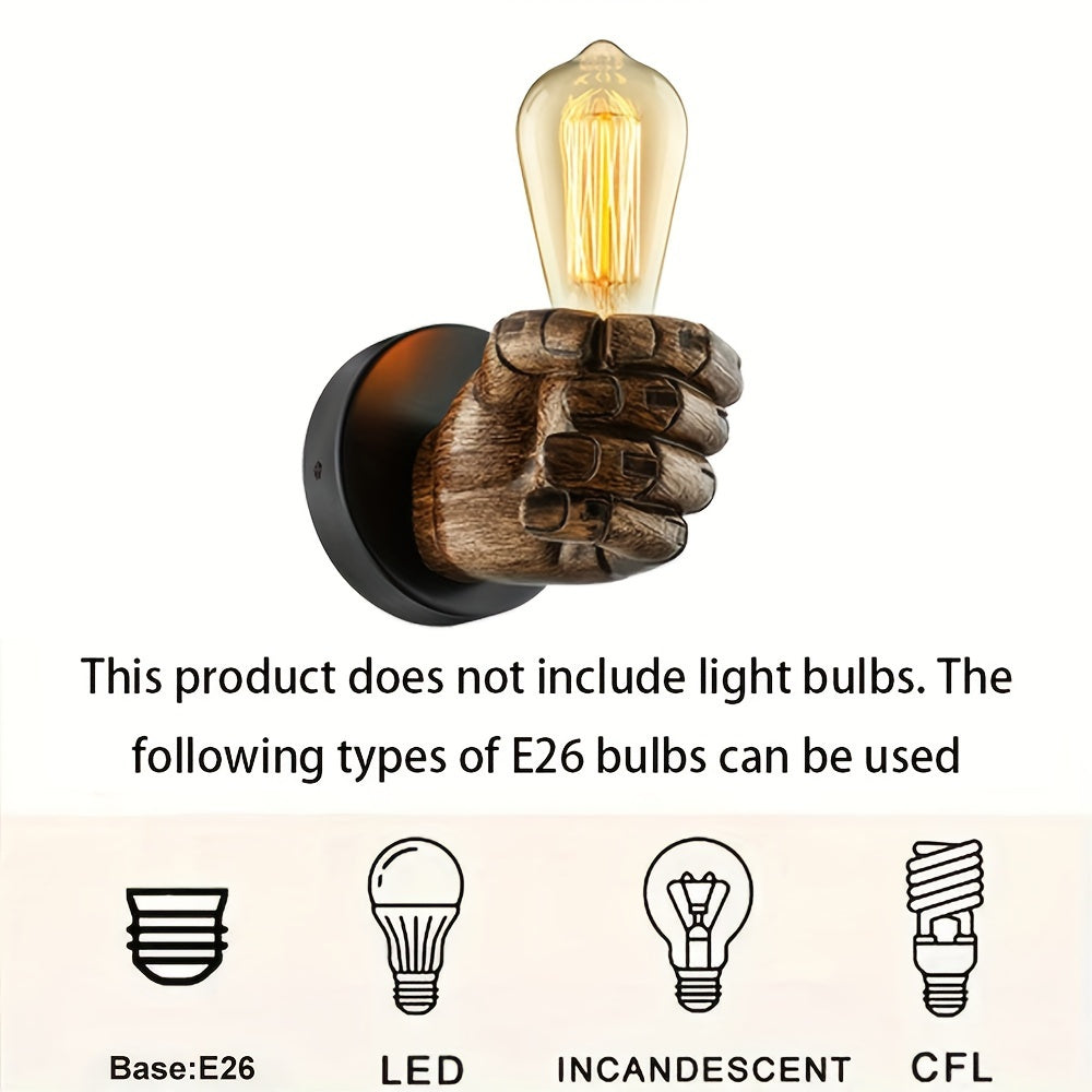 Hand Wall Sconce – Resin – E26 – Industrial Wall Light