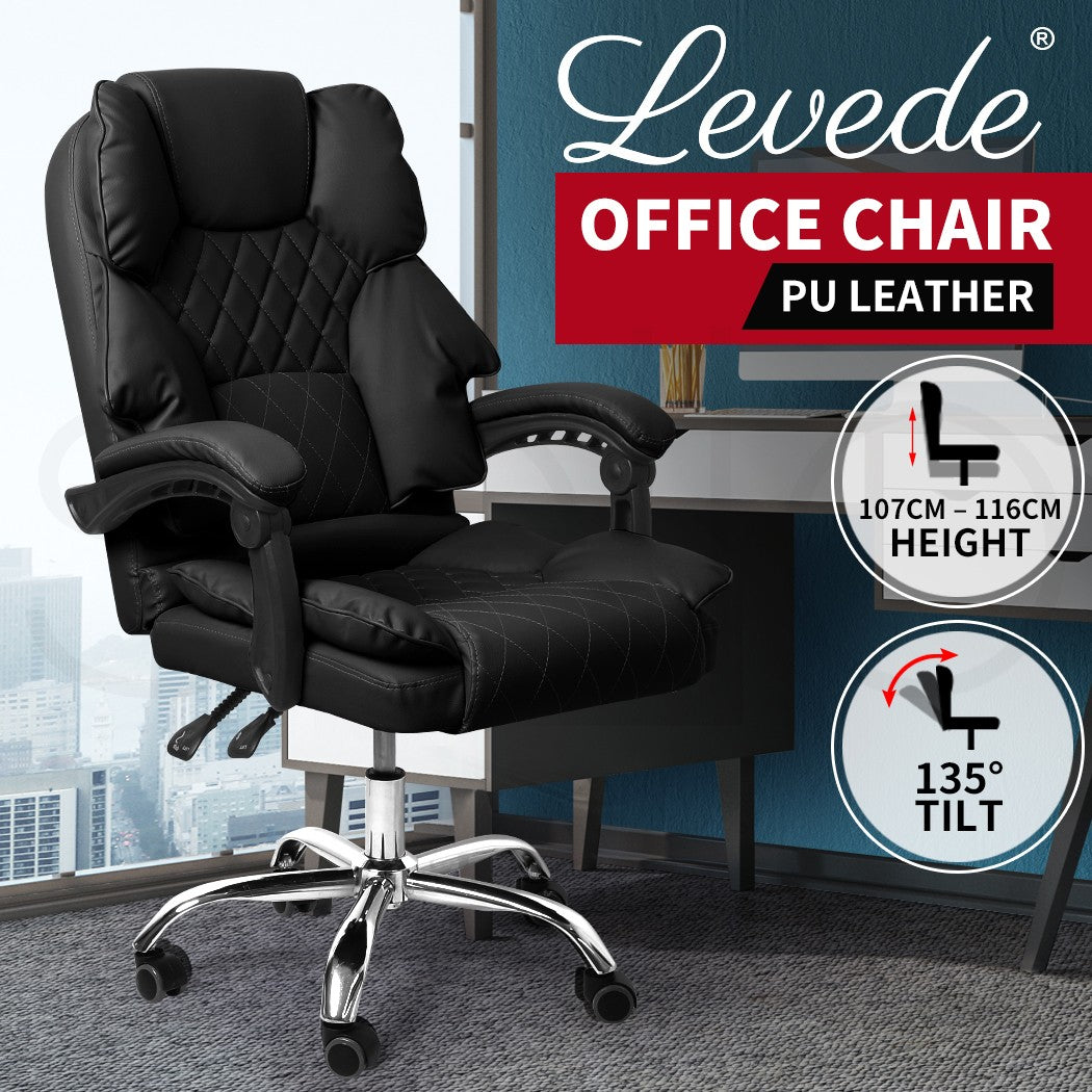 Levede Gaming Chair Office Computer Seat Racing PU Leather Executive Recliner