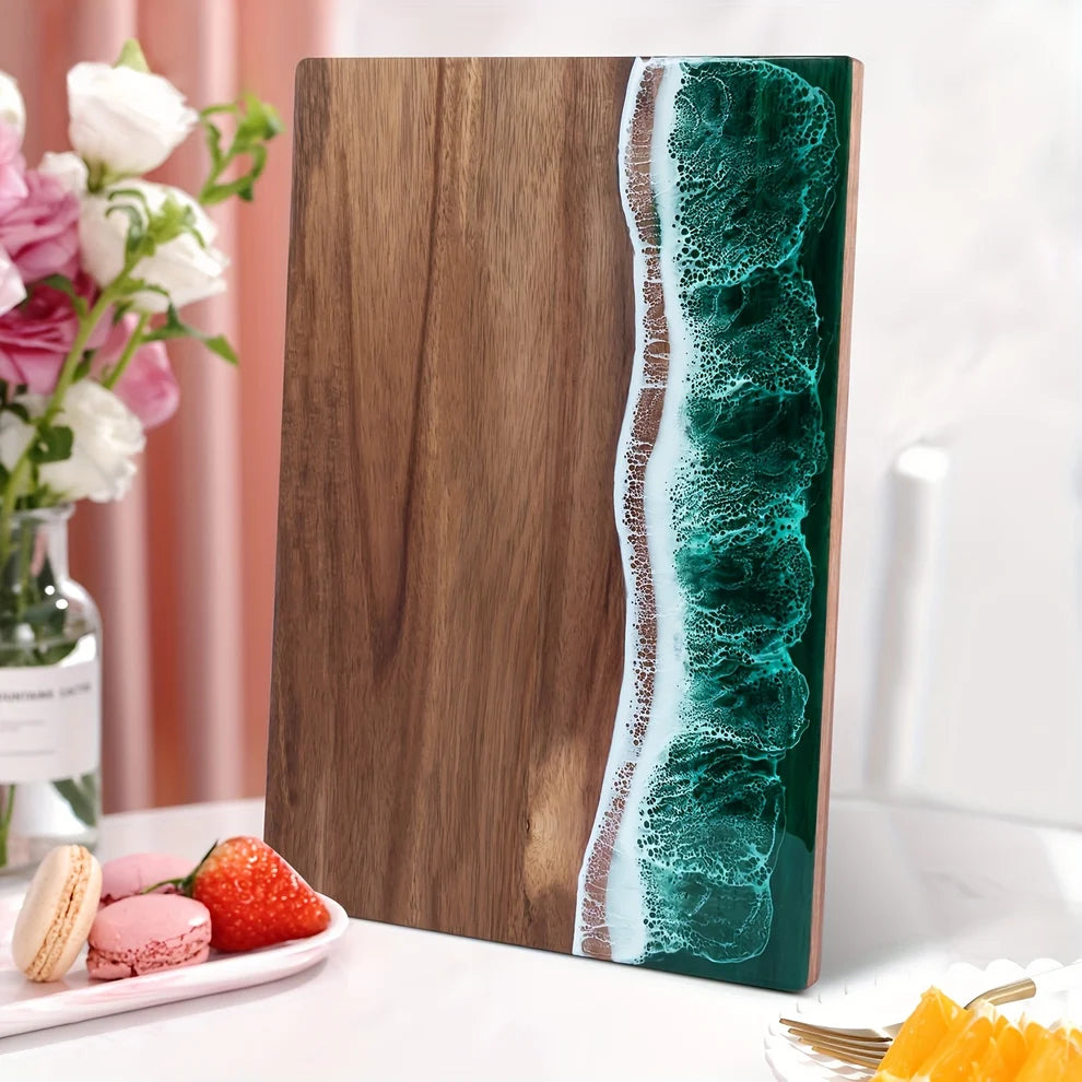 Resin Wave Cutting Board – Acacia Wood – Serving & Chopping Board