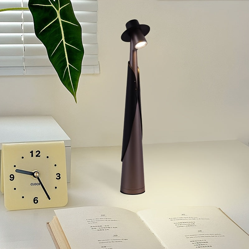 Rechargeable LED Desk Lamp – Touch Control – Adjustable – Hat Design