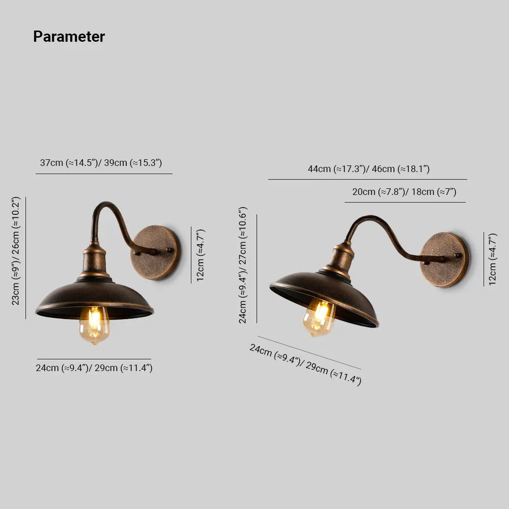 Industrial Outdoor Wall Light Cast Iron 