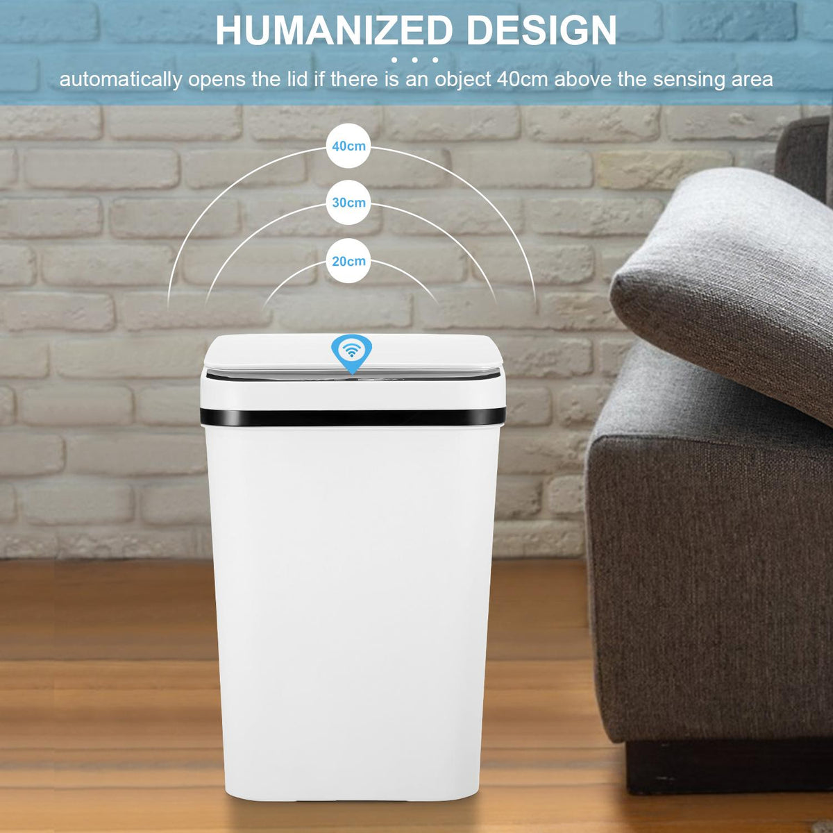 Automatic Trash Bin Motion Sensor 12L Touchless Smart Can – view 3