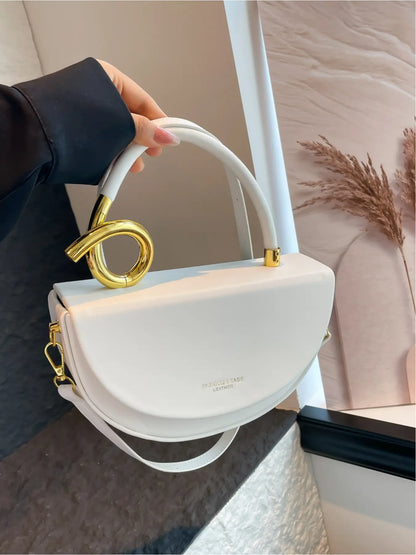 Exquisite Box Bag, Elegant Minimalist Handbag, Rope-Shaped Handle, Half-Moon Shape, Simple Commuting, Party, Chic Crossbody Purse, Fashion Crossbody Handbag, Shoulder and Crossbody Bag, Crossbody Shoulder Purses