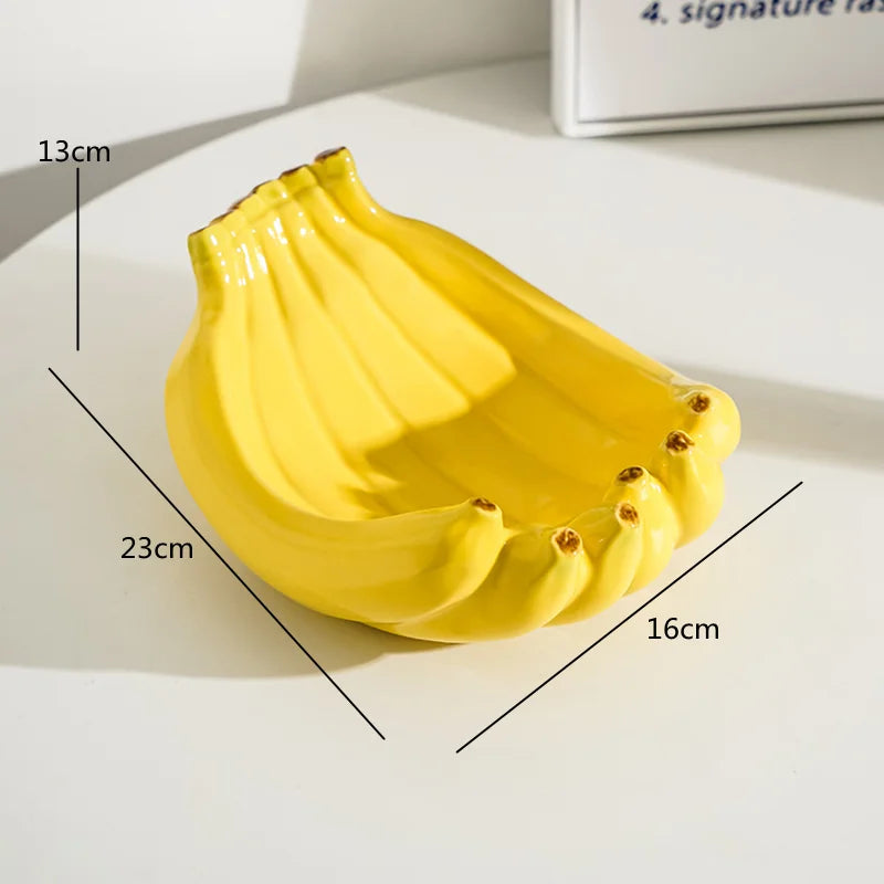 Creative Banana Shaped Storage Tray, Ceramic Fruit Tray, Household Snack Storage Tray, Living Room Desktop Storage Container