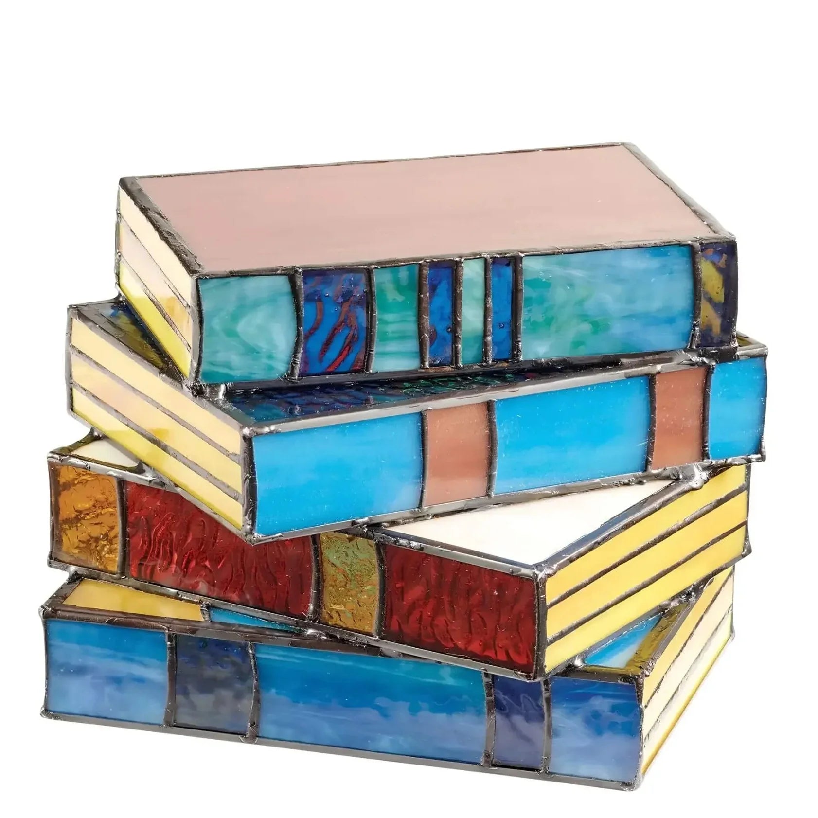 Stained Glass Book Lamp – Handmade – Warm Glow – Home Décor