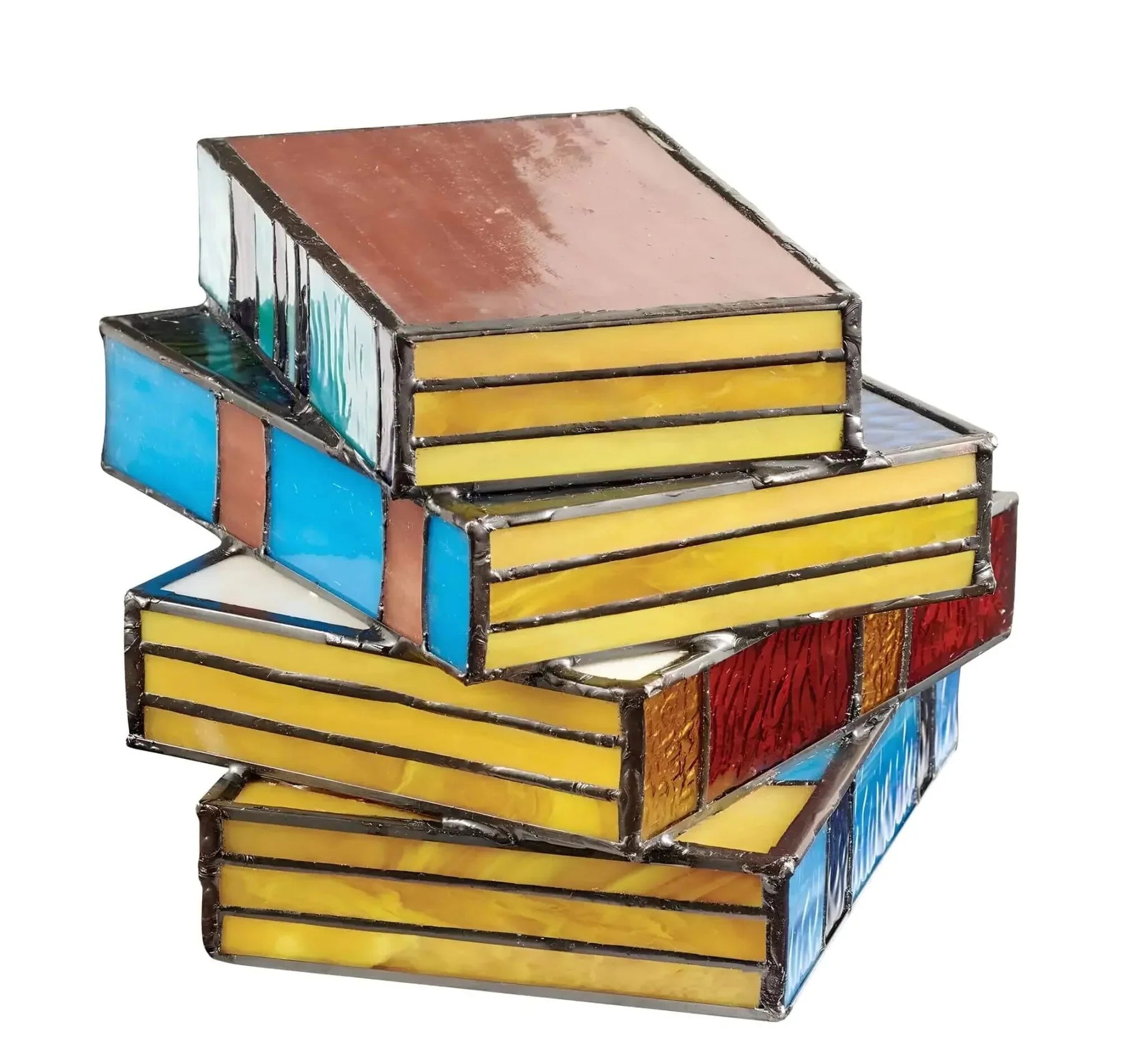 Stained Glass Book Lamp – Handmade – Warm Glow – Home Décor