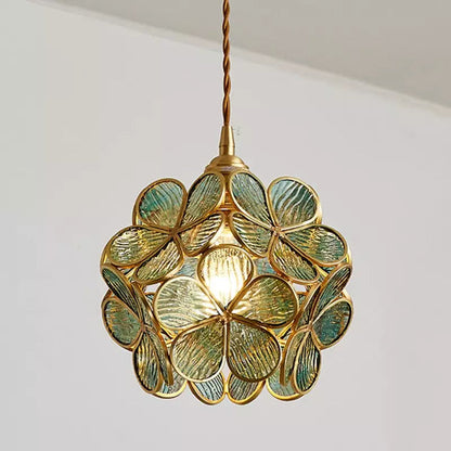 Glass Pendant Light Flower Design