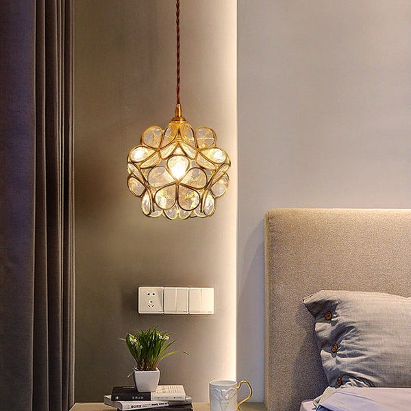 Glass Pendant Light Flower Design