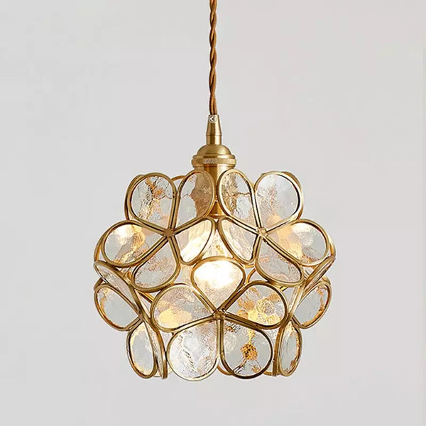 Glass Pendant Light Flower Design