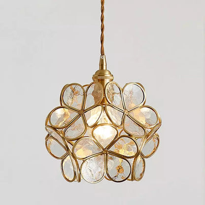 Glass Pendant Light Flower Design
