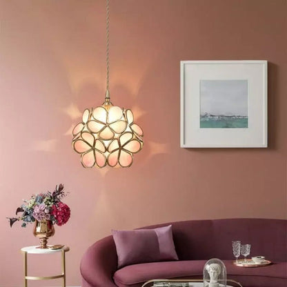 Glass Pendant Light Flower Design