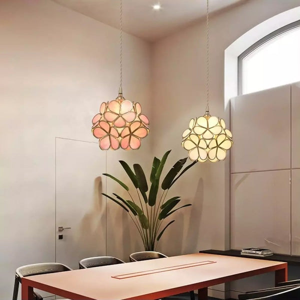 Glass Pendant Light Flower Design