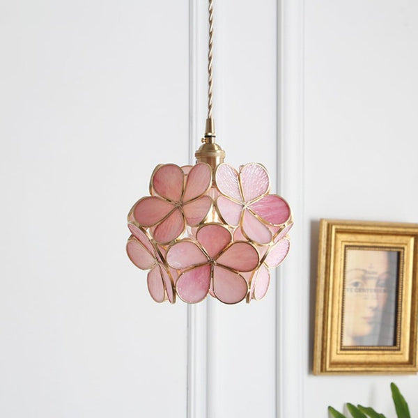 Glass Pendant Light Flower Design