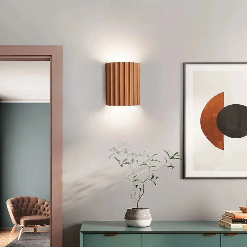 Ribbed Wall Light Sculptural Design 