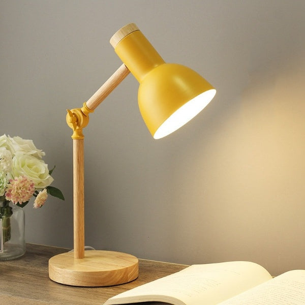 Nordic Wooden Desk Lamp – Adjustable LED – Wood & Metal – 45 cm